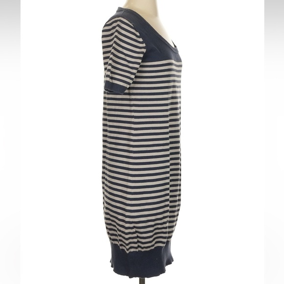 Vintage The Original Ben Sherman Navy Grey Stripe Sweater Dress Size Small S - Picture 2 of 7